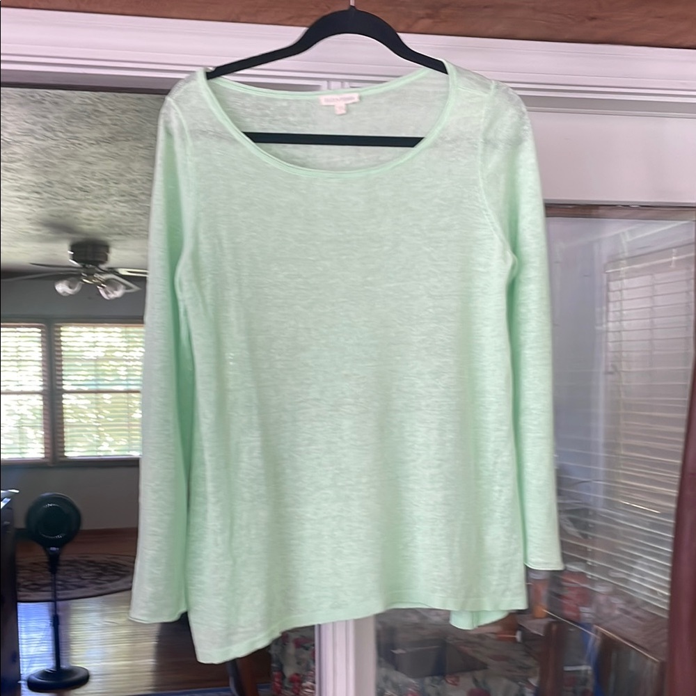 Eileen Fisher top  Light Green linen Women's